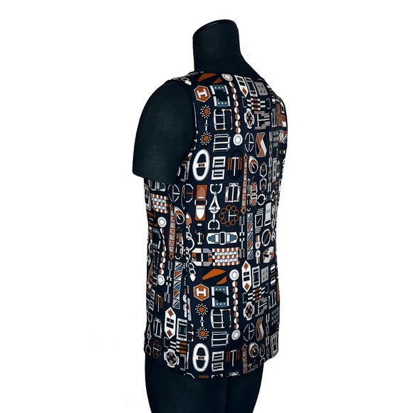 New Genuine Hermes Debardeur Silk Twill Top Made In France Size EU 36 - Picture 7 of 16